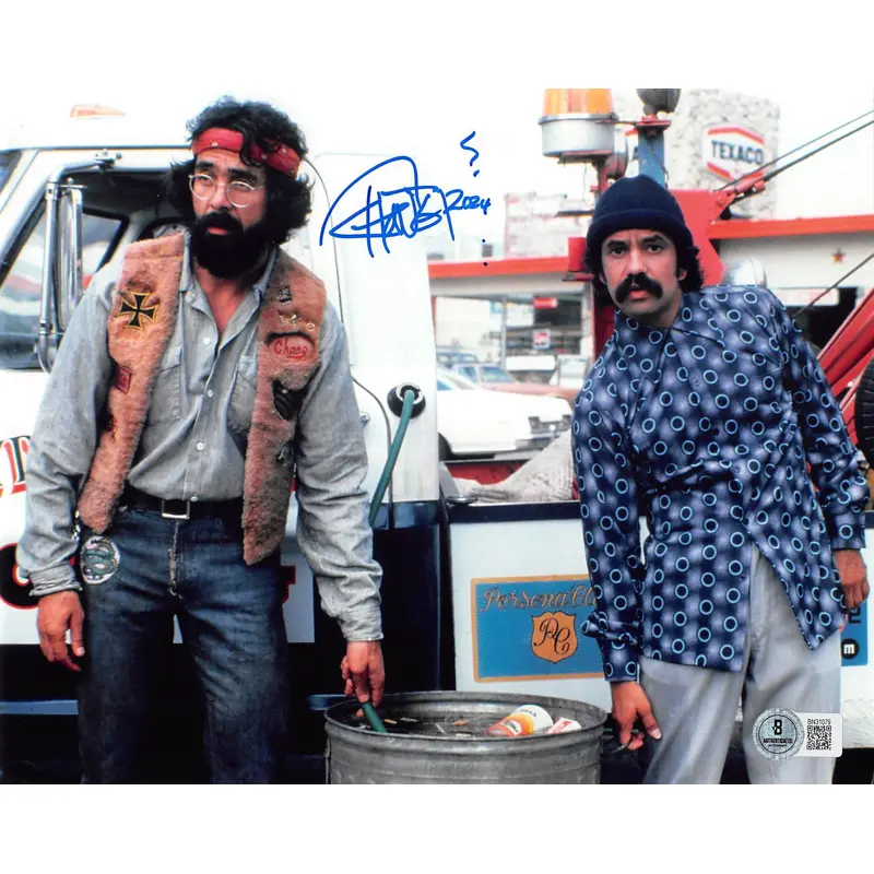 Tommy Chong Cheech & Chong Signed 8x10 Horizontal Photo w/ Blue Sig BAS 11