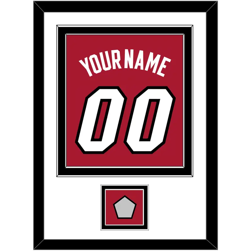 Miami Name & Number With Finals Patch - Alternate Red (2001-2008) - Double Mat 1