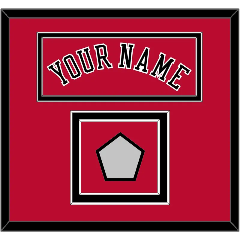Chicago Name & 6X Champions Patch - Road Red (1986-2017) - Double Mat 2