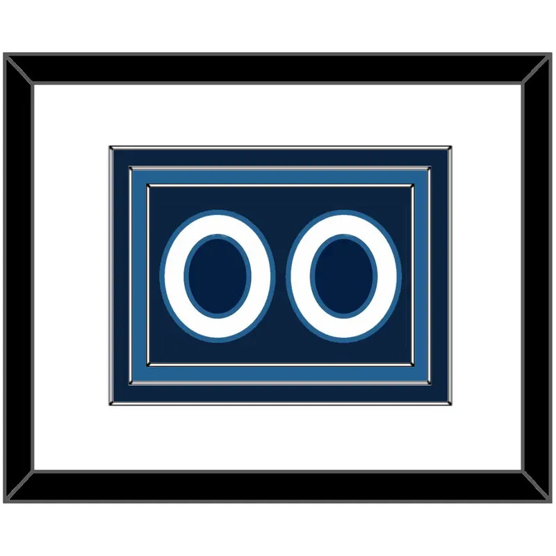 Minnesota Number - Navy Blue Icon - Triple Mat 1