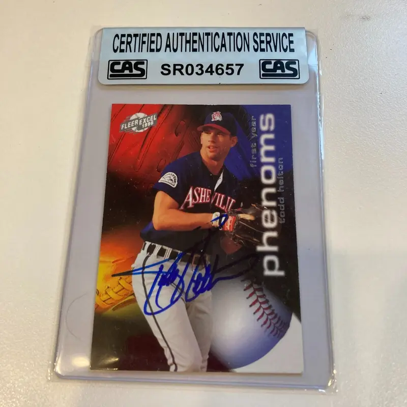 1996 Fleer Excel Todd Helton Signed RC CAS Certified Auto