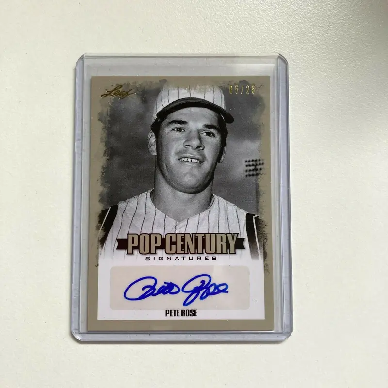 Leaf Pop Century Pete Rose #5/25 Auto Signed Autographed Baseball Card