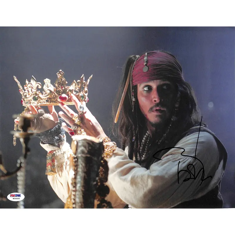 Johnny Depp Pirates Of The Caribbean Signed 11x14 Graded 10! Photo PSA #W04448