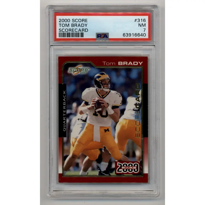 Tom Brady 2000 Score #316 Scorecard 0640/2000 PSA 7 Near Mint