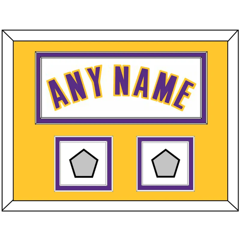 Los Angeles Name & 2 Finals Patches - Alternate White (2002-2018) - Double Mat 7