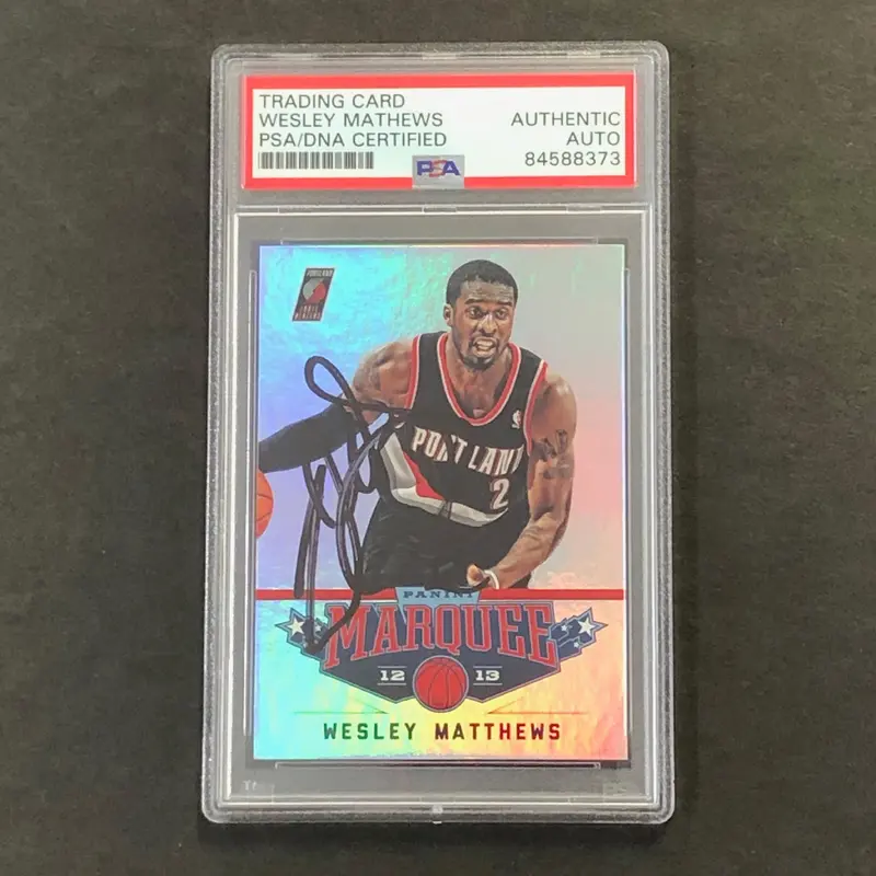 2012-13 Panini Marquee #60 Wesley Matthews Signed Card AUTO PSA Slabbed Trailblazers
