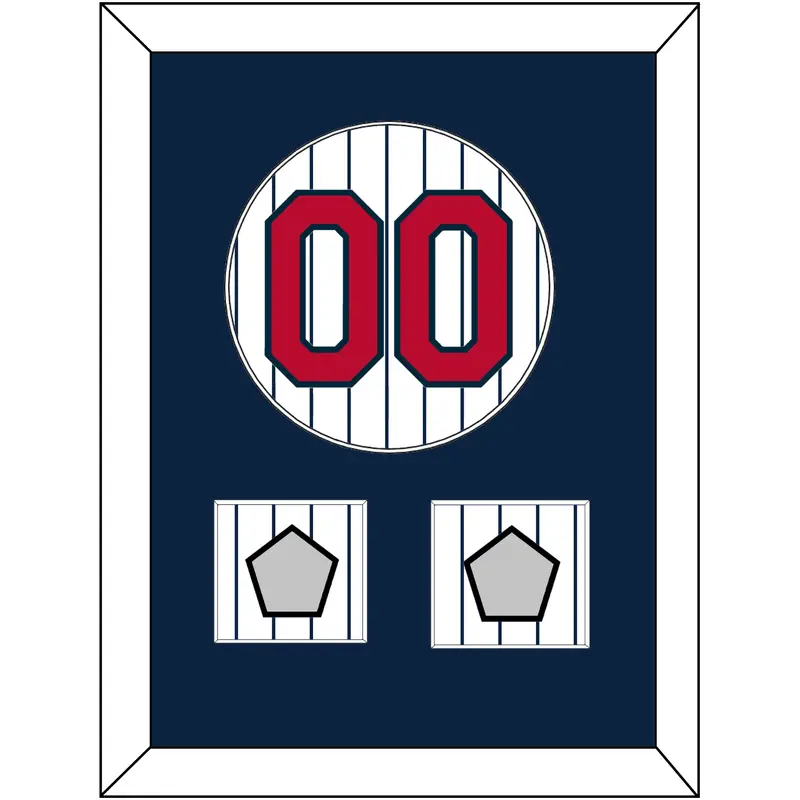 Minnesota Number & 2 World Series Patches - Home White Pinstripes (1987-2009) - Single Mat 1