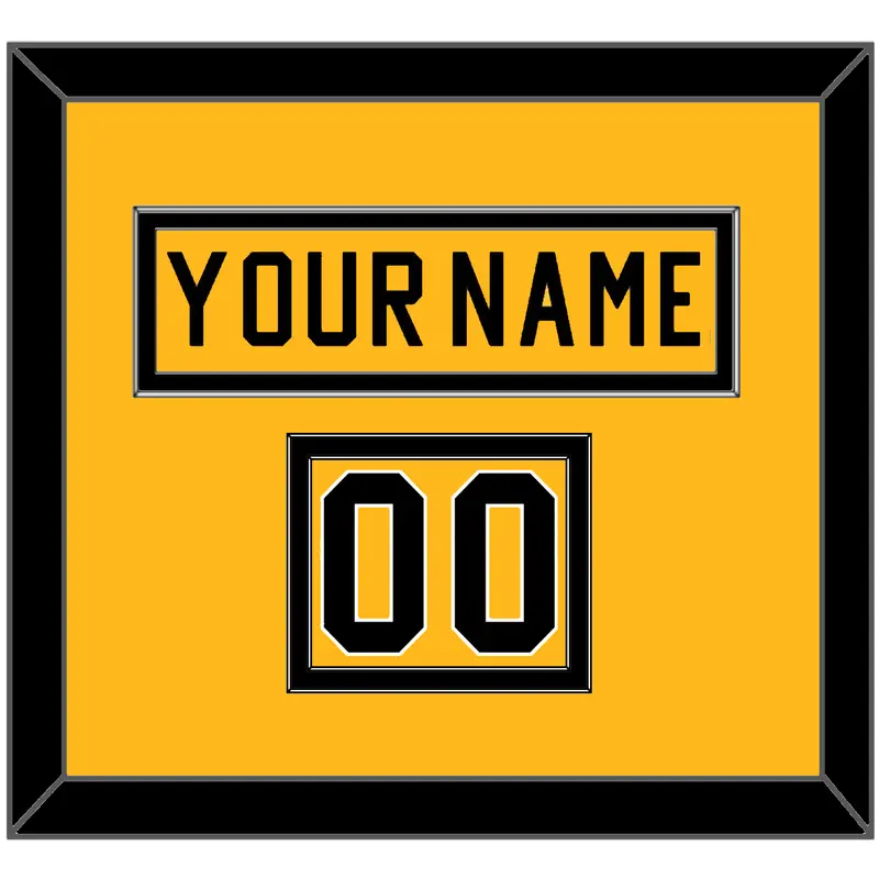 Pittsburgh Nameplate & Number (Shoulder) - Home Gold (1983-1984) - Double Mat 2