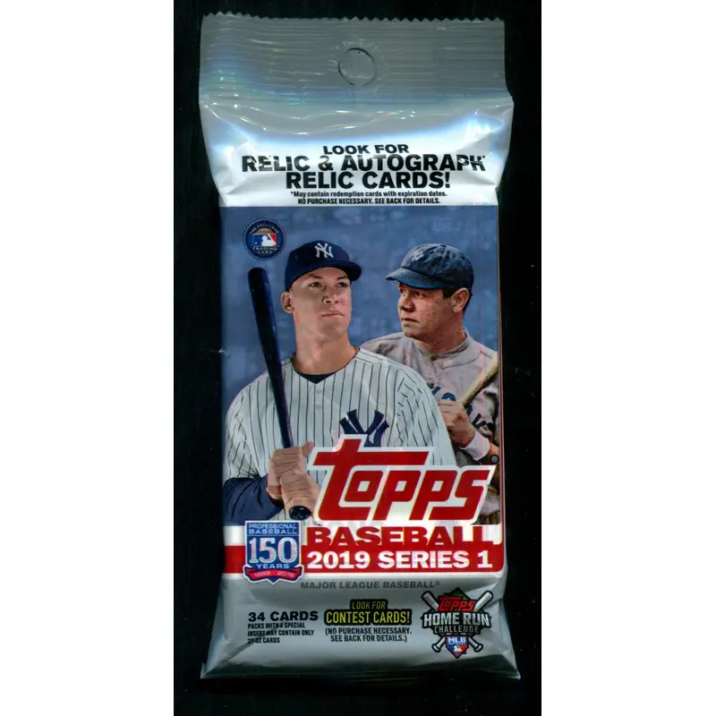 2019 Topps Baseball Unopened Series 1 Jumbo Hanger Pack (34)