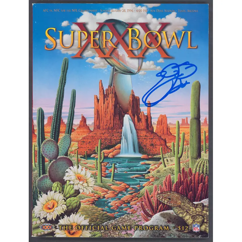 Cowboys Emmitt Smith Authentic Signed SB XXX Program BAS Witnessed #WK32394