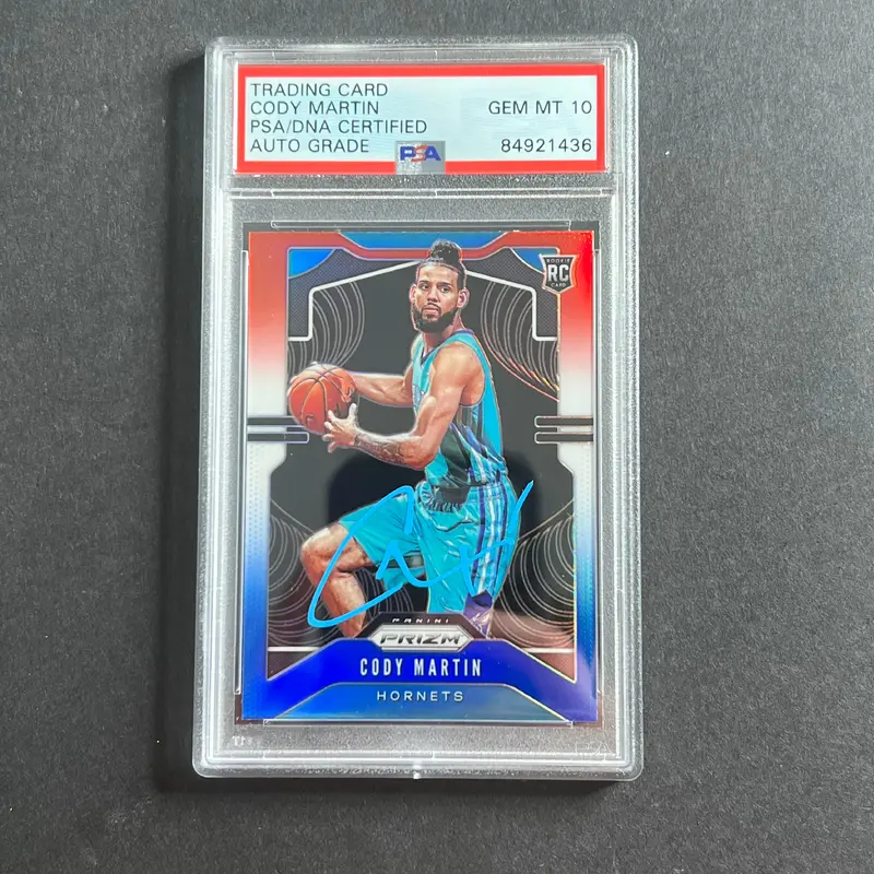 2019-20 Panini Prizim #278 Cody Martin Signed Card AUTO 10 PSA/DNA Slabbed RC Hornets