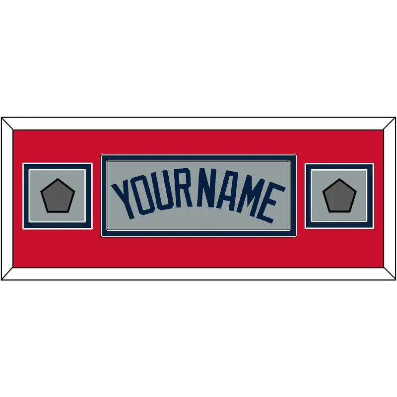 Boston Name & Two World Series Jersey Patches - Road Gray (2009-2013) - Double Mat 5
