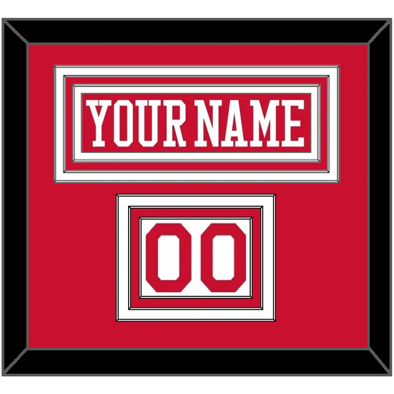 Boston Nameplate & Number (Shoulder) - Alternate Road Red - Triple Mat 1