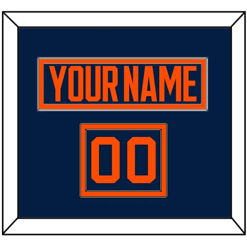 Edmonton Nameplate & Number (Shoulder) - Alternate Blue (2019-2024) - Double Mat 2
