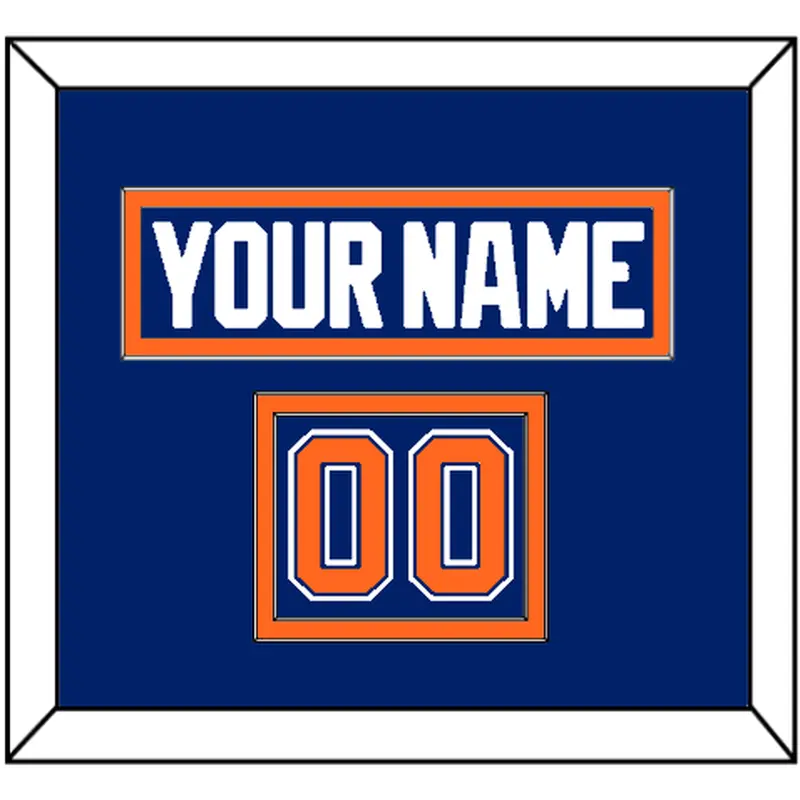 Edmonton Nameplate & Number (Shoulder) - Road Blue (1981-1994) - Double Mat 2