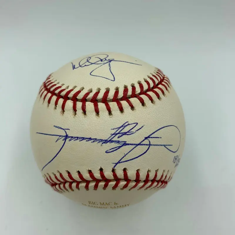 Stunning Mark Mcgwire Sammy Sosa Signed MLB STAT Baseball PSA DNA &  Steiner COA