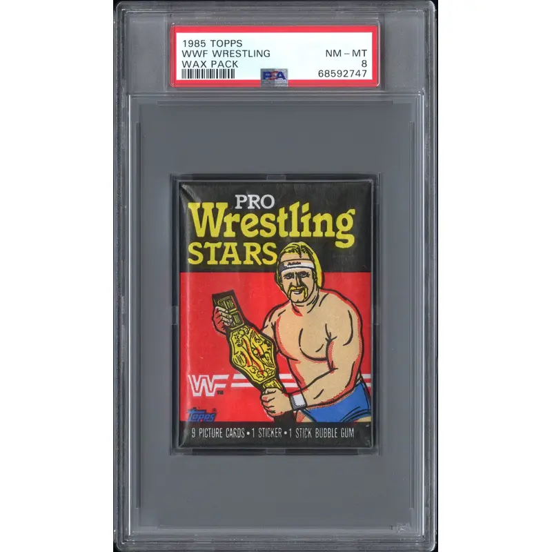 1985 Topps WWF Wrestling Unopened Pack PSA 8 Nm-Mint 2747