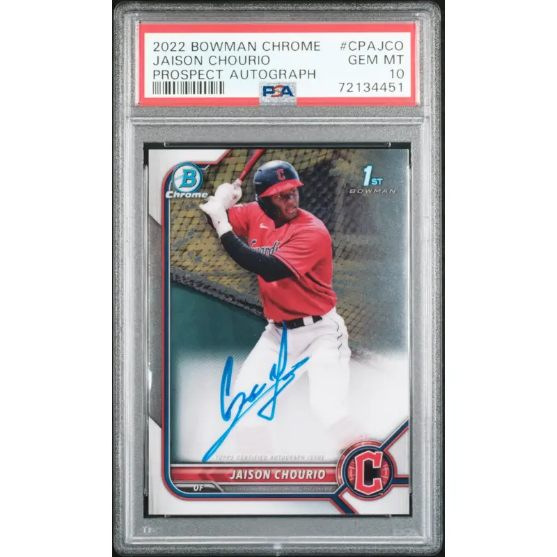 Jaison Chourio 2022 Bowman Chrome Autograph PSA 10 Gem int 4451