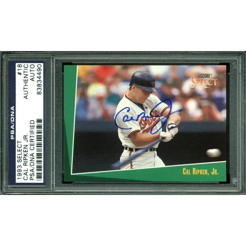 Orioles Cal Ripken Jr. Authentic Signed Card 1993 Select #18 PSA/DNA Slabbed