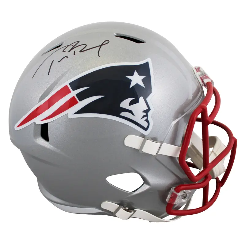 Patriots Tom Brady Authentic Signed Riddell Full Size Speed Rep Helmet Tri Star