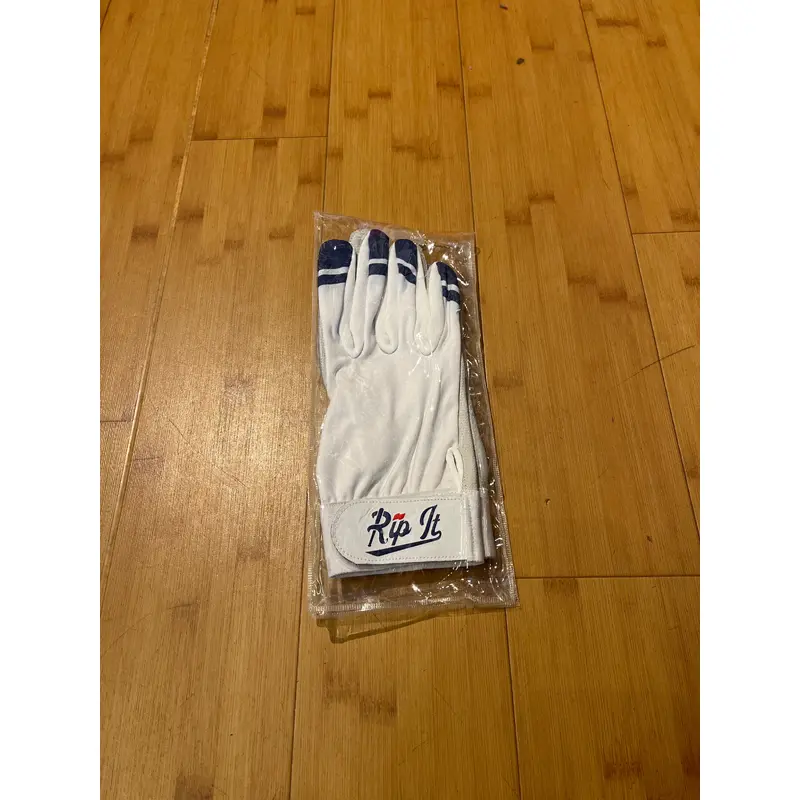 Rip It White Batting Adult Gloves