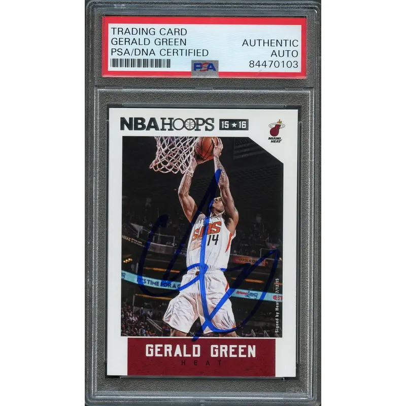 2015-16 NBA Hoops #51 Gerald Green Signed Card AUTO PSA Slabbed Heat
