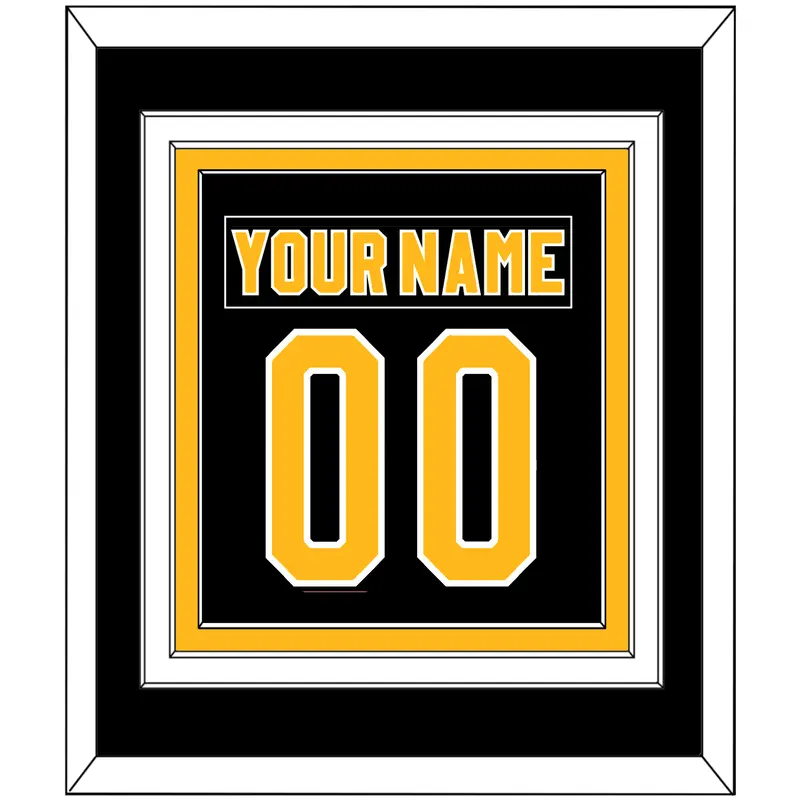 Pittsburgh Nameplate & Number (Back) Combined - Road Black (1980-1981) - Triple Mat 2