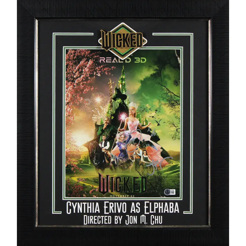 Cynthia Erivo & Jon M. Chu Wicked Signed 11x14 Framed Photo BAS #BS05260