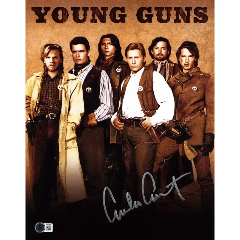 Emilio Estevez Young Guns Authentic Signed 11x14 Vertical Photo BAS Witnessed
