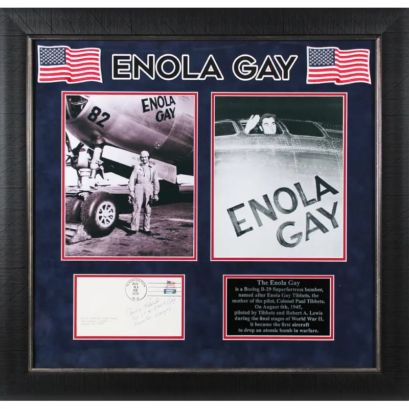 Paul Tibbets Authentic Signed & Framed 4x6.5 1945 First Day Cover BAS #AB76882