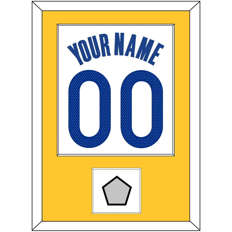 Golden State Name & Number With Champions Patch - White Association - Single Mat 2