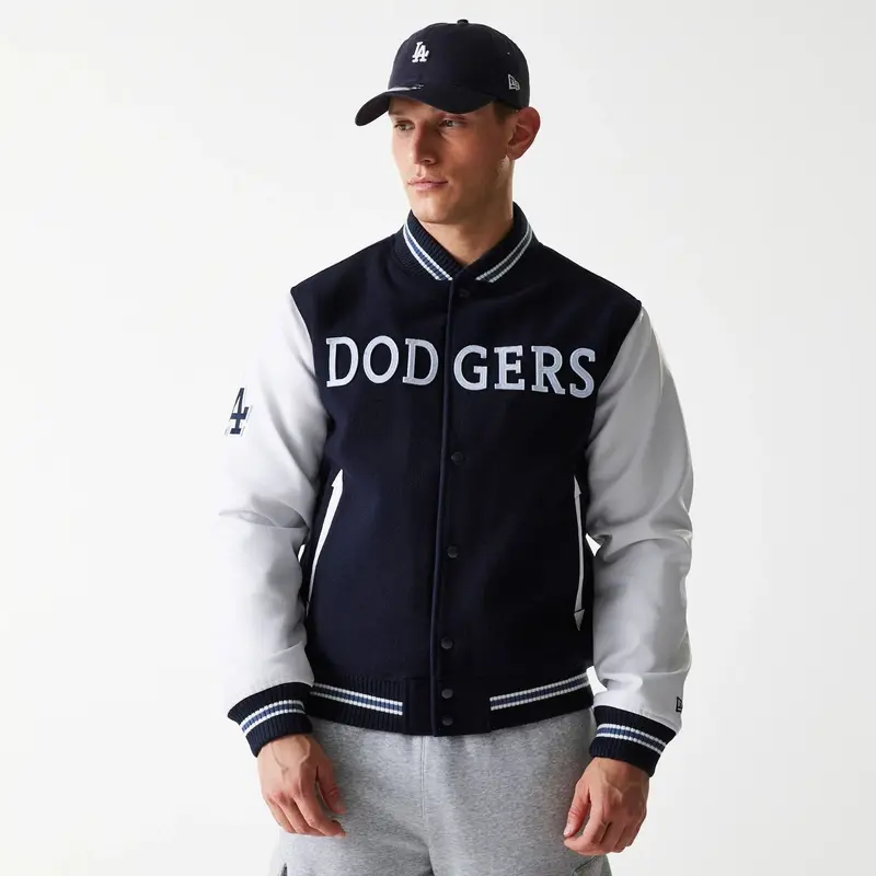 LA Dodgers MLB Wordmark Navy Varsity Jacket