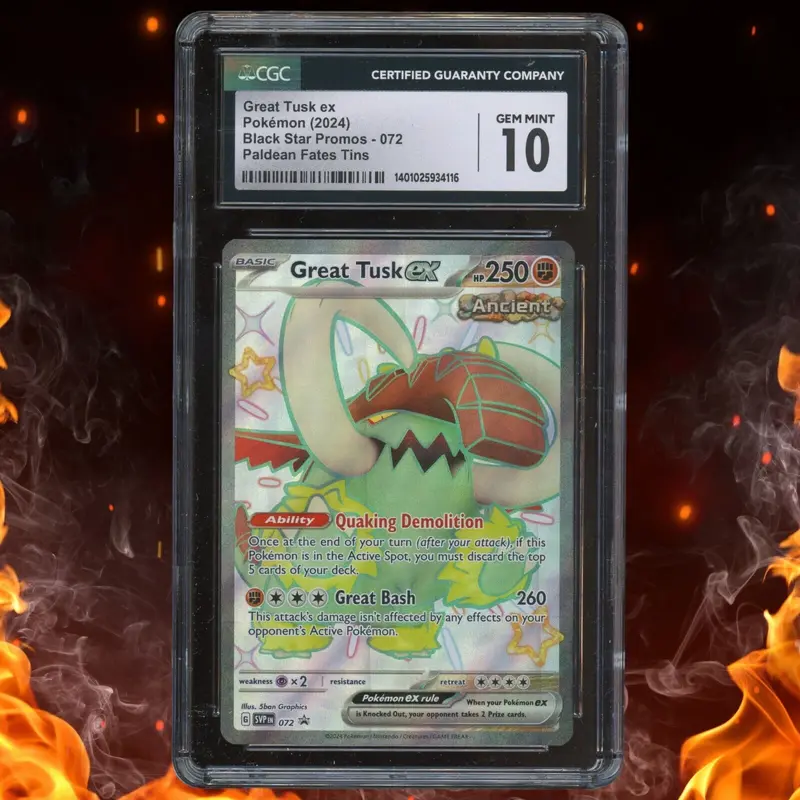 Pokemon Paldean Fates Tins GREAT TUSK EX Black Star Promos 072 CGC 10