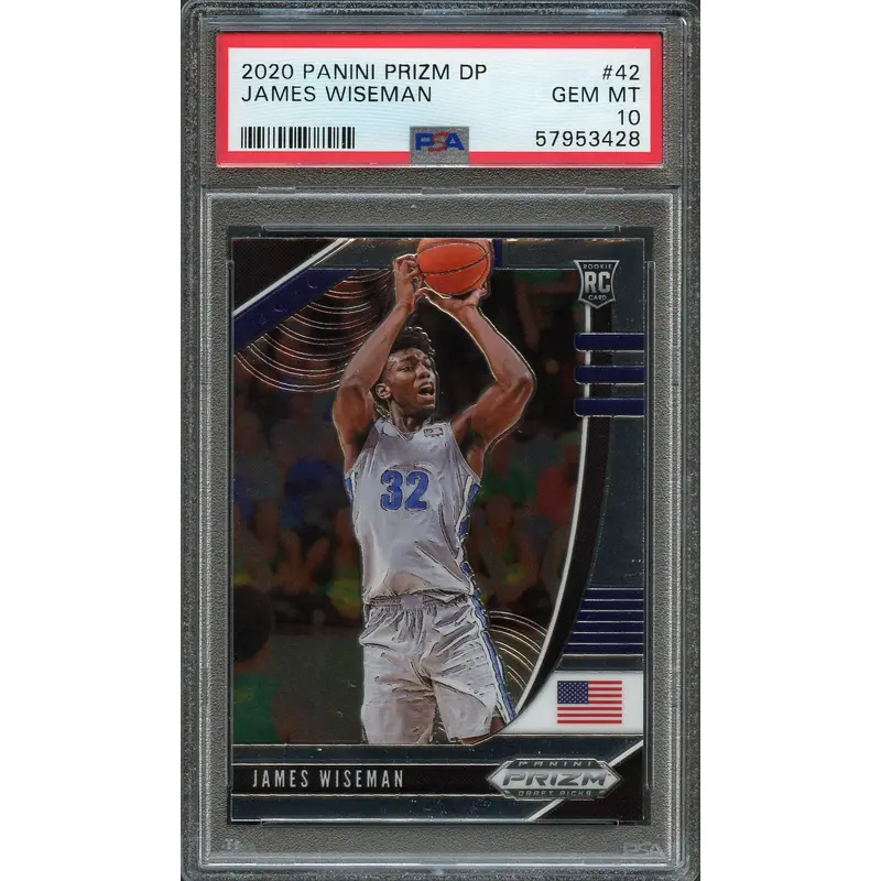 2020 Panini Prizm Draft Picks #42 James Wiseman PSA 10 RC Warriors