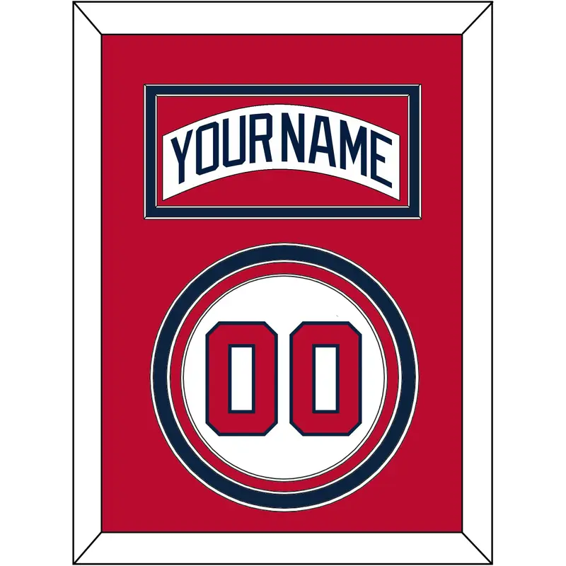 Atlanta Nameplate & Number - Home White (1987-2004) - Triple Mat 3