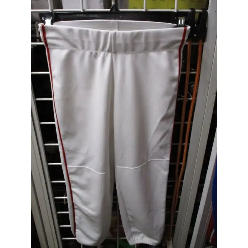 Used The Gluv White Softball Pants Adult Size Small Red Piping