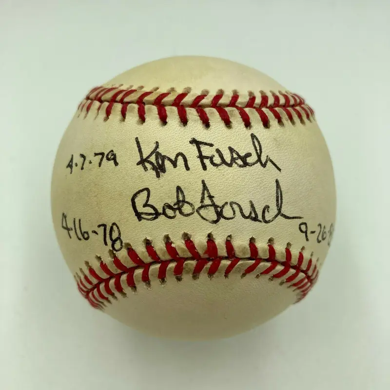Bob Forsch & Ken Forsch No Hitters Signed Inscribed National League Baseball JSA