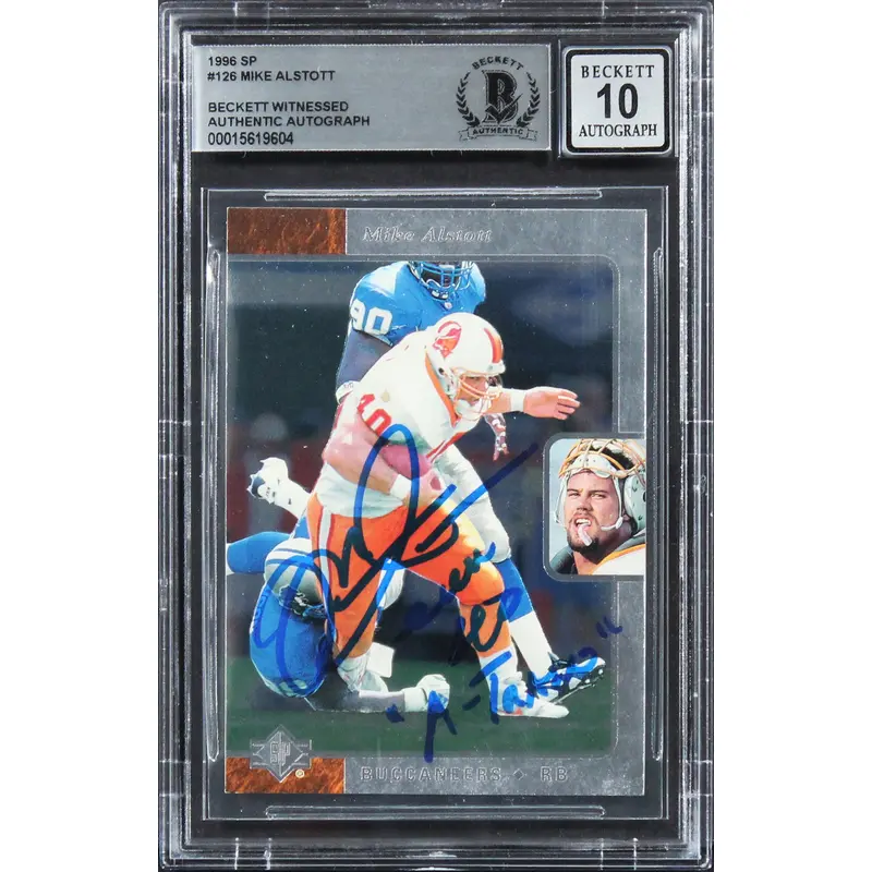 Bucs Mike Alstott "A-Train" Signed 1996 SP #126 Rookie Card Auto 10! BAS Slabbed