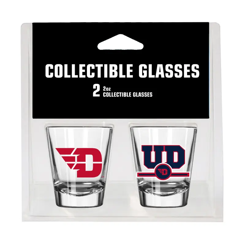Dayton Campus Colors 2oz Letterman Shot Glass 2 Pack