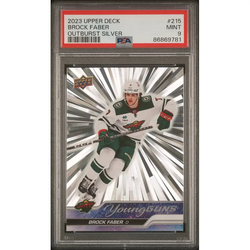 Brock Faber 2023 Upper Deck Outburst Silver #215 PSA 9 Mint