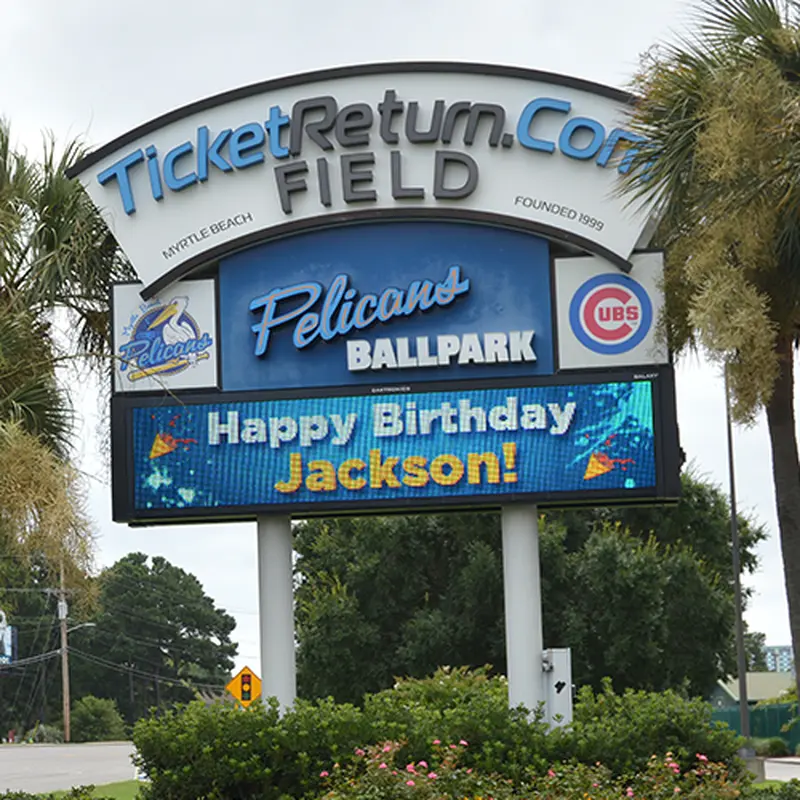 Myrtle Beach Pelicans Roadside Marquee Message