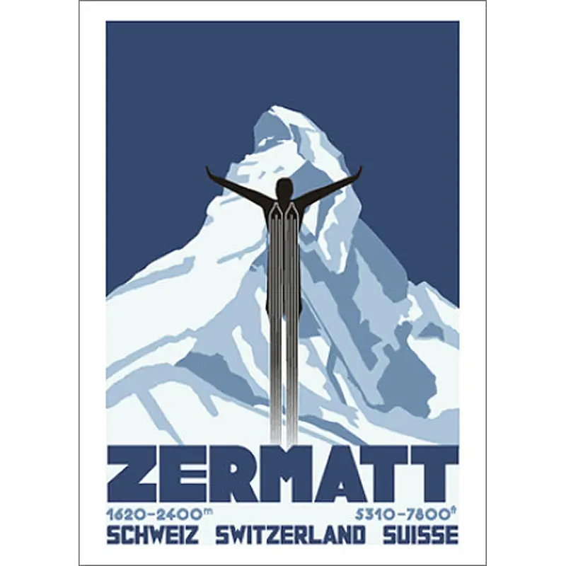 Zermatt Matterhorn Ski Jumper (1931) Classic Travel Poster Reprint - A.A.C. Inc.