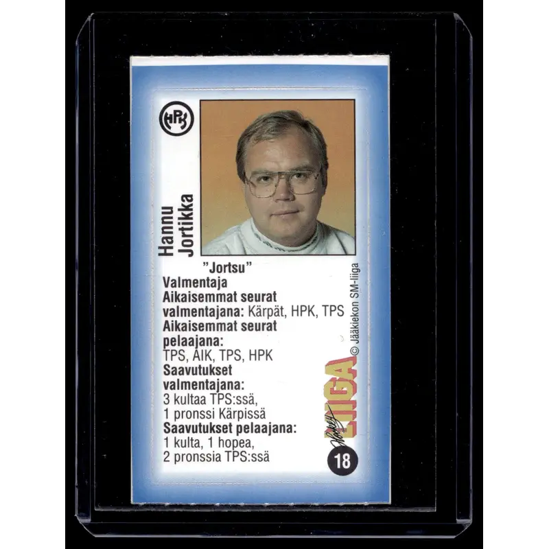 1992-93 JyvsHyv HockeyLiiga - Hannu Jortikka #18