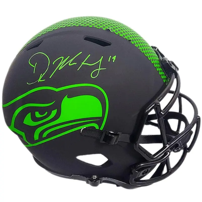 DK Metcalf Autographed Seattle Seahawks "Eclipse" Black Full-Size Replica Helmet - BAS