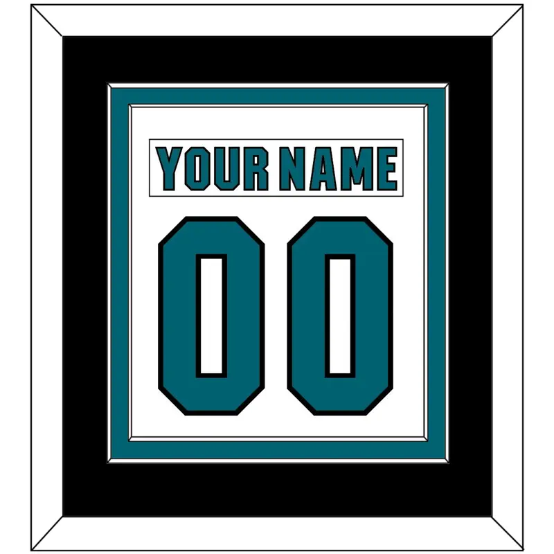 San Jose Nameplate & Number (Back) Combined - Road White (2017-2022) - Double Mat 3