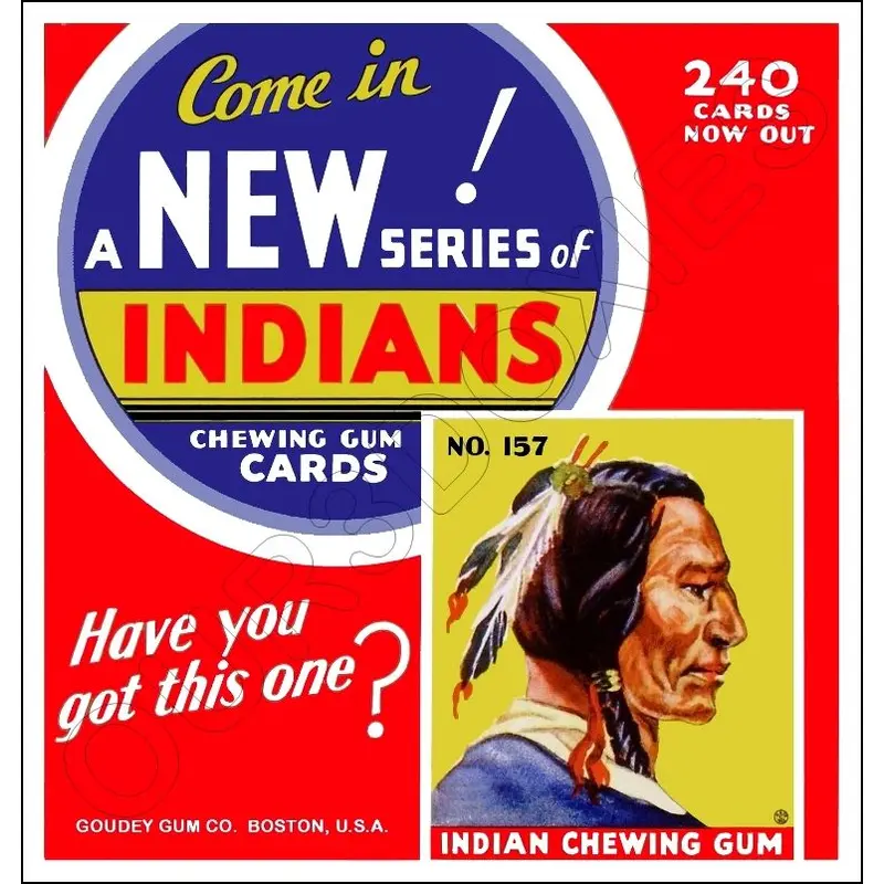 1933 Goudey Indians Store Counter Standup Sign - Gum- 2620