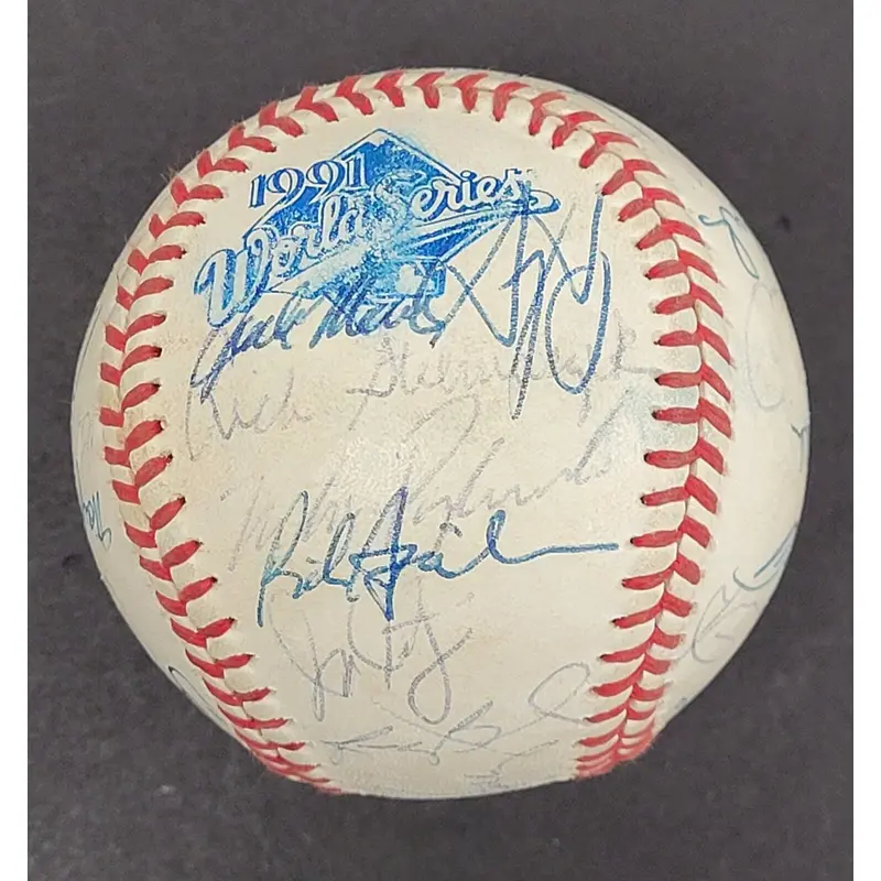 1991 Minnesota Twins World Series Champs Team Signed W.S. Baseball Beckett COA
