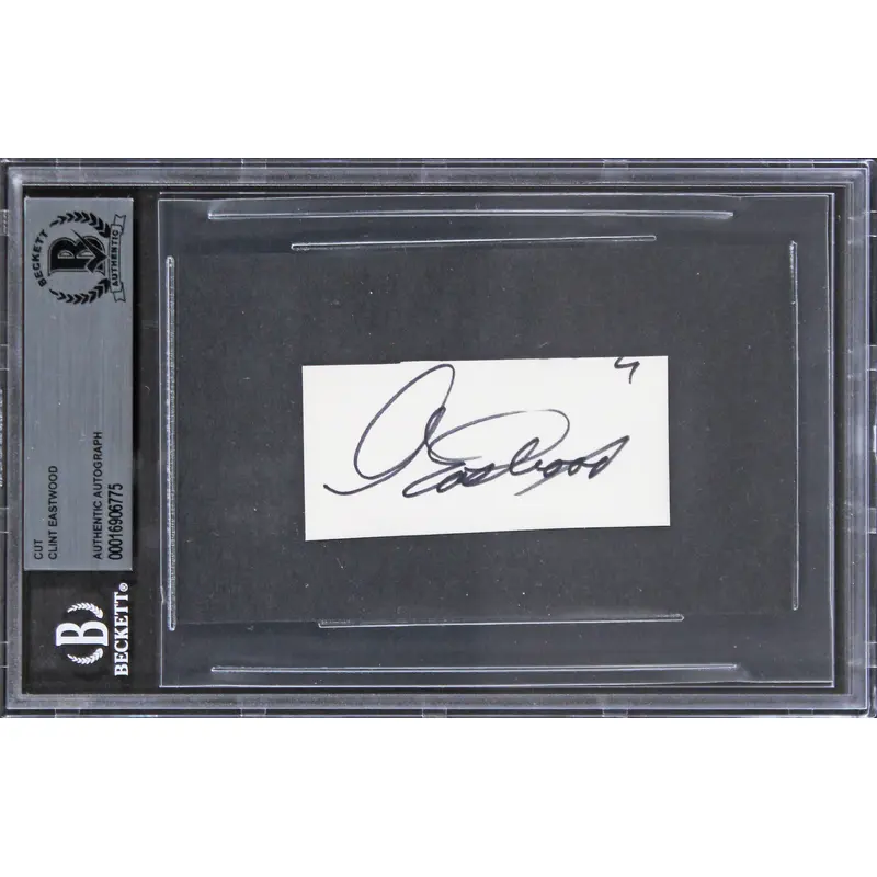 Clint Eastwood Unforgiven Authentic Signed 1.5x3 Cut Signature BAS Slabbed