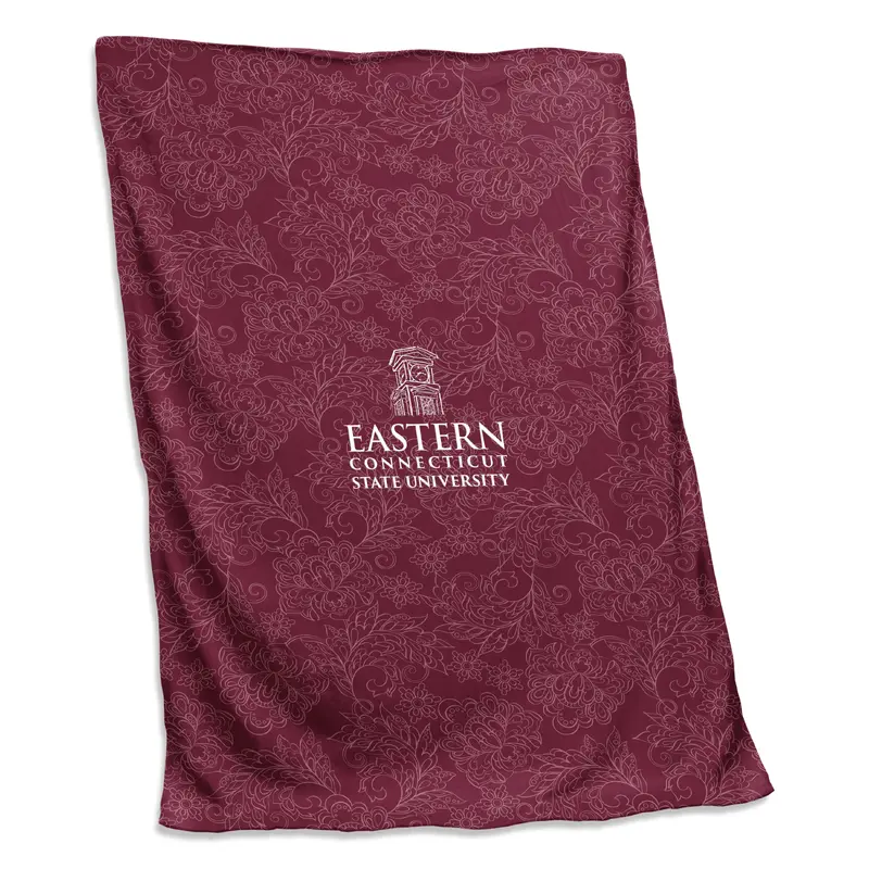 Eastern Connecticut Maroon Paisley Sweatshirt Blanket (Screened)