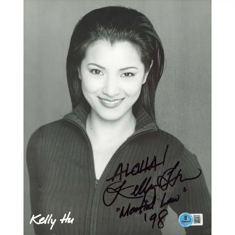 Kelly Hu Martial Law "Aloha! Martial Law '98" Signed 8x10 Photo BAS #BR41025